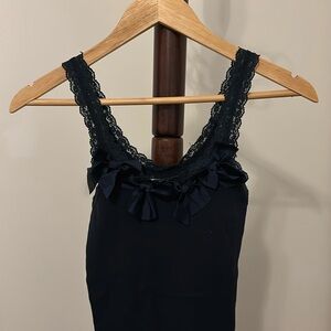 Dark blue bow detail cami tank top Hollister